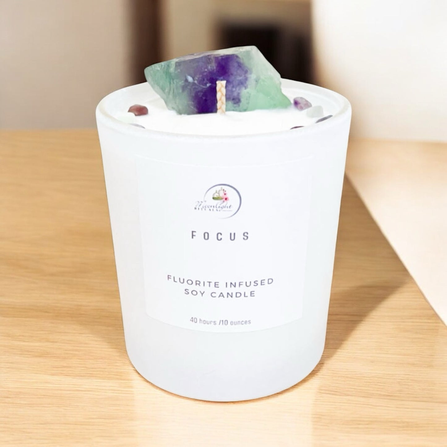 Focus crystal candle