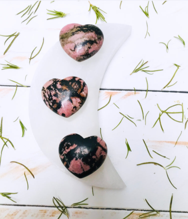Rhodonite crystal heart