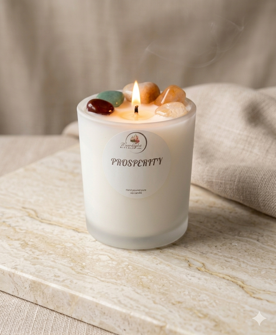 Prosperity crystal candle