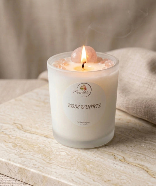 Large Rose Quartz candle