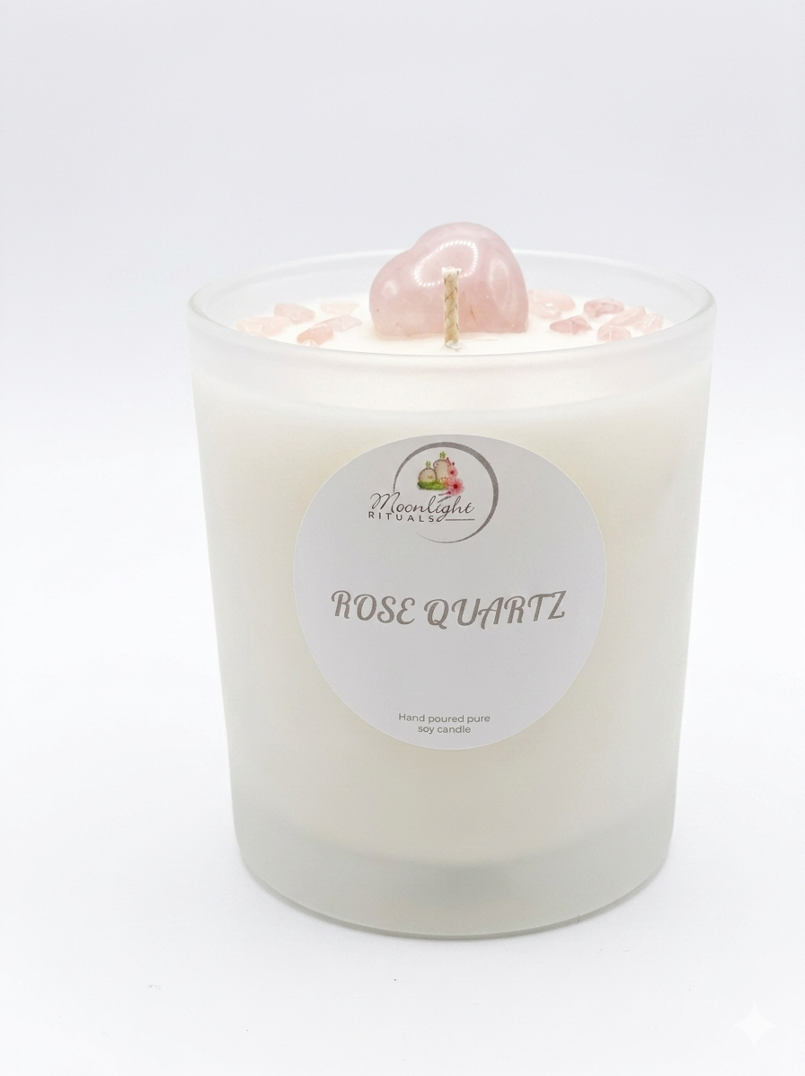 Large Rose Quartz candle