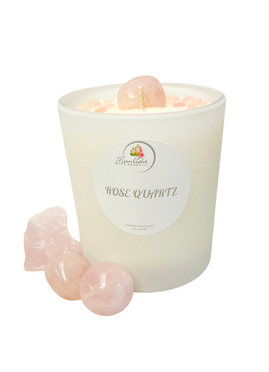 Large Rose Quartz candle